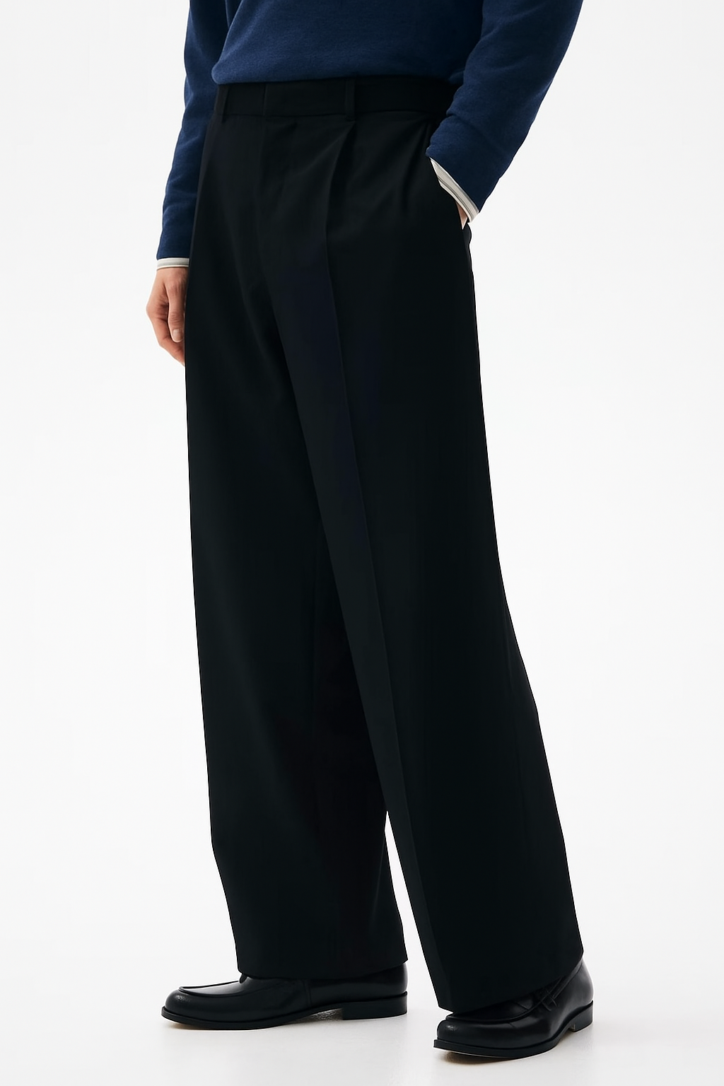 Relaxed Fit Tailored Black Pants