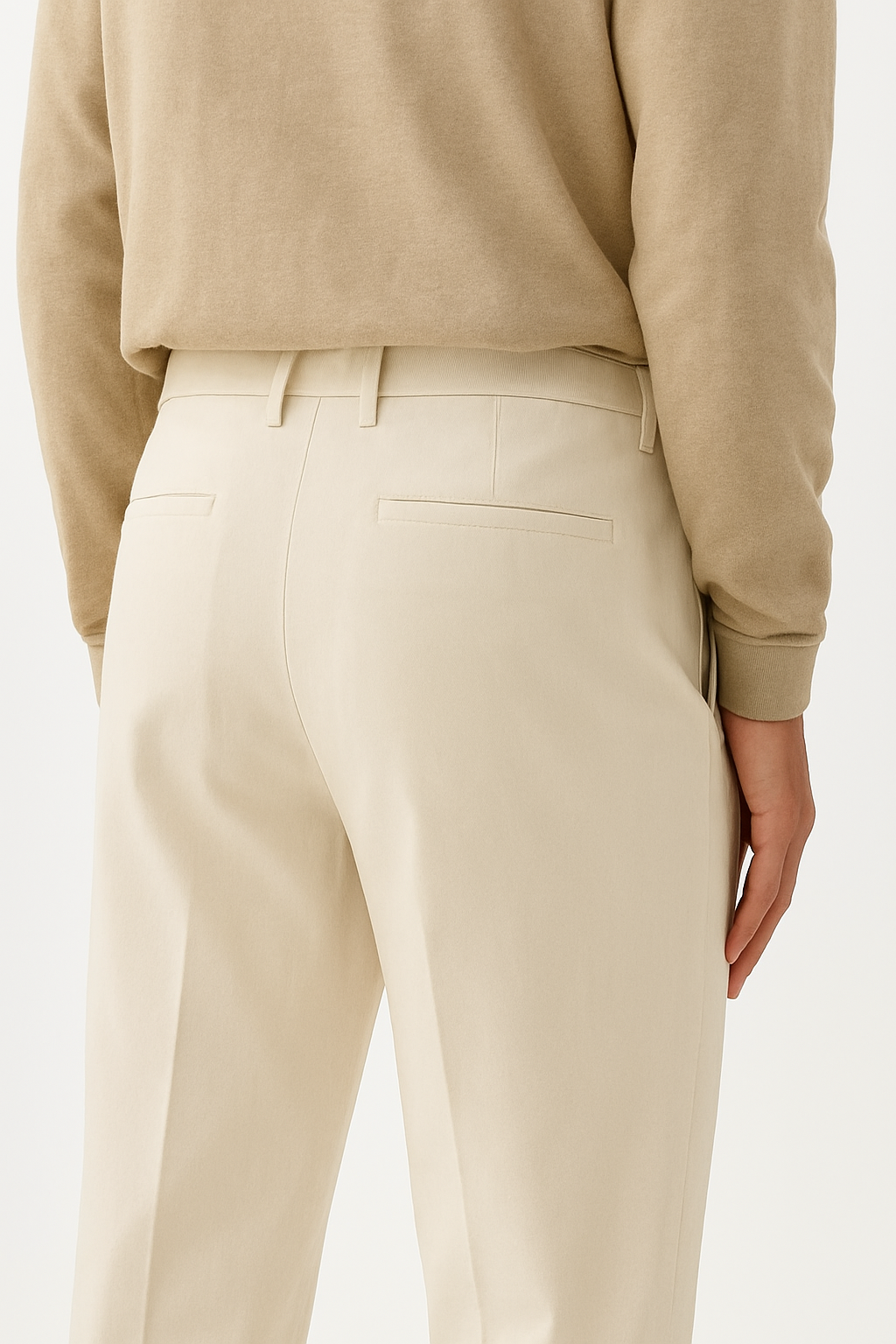 Relaxed Fit Tailored Beige Pants