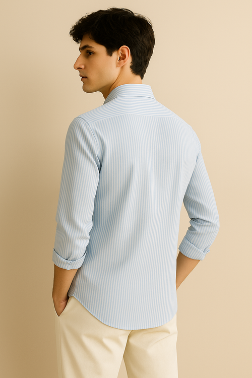 Relaxed Fit Blue Striped Shirt