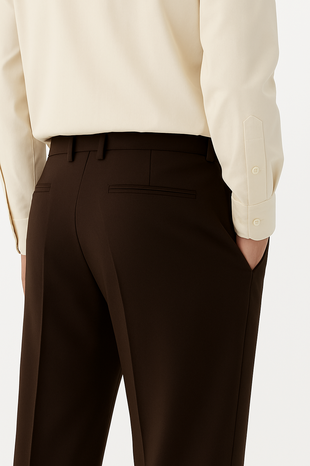 Relaxed Fit Tailored Dark Brown Pants