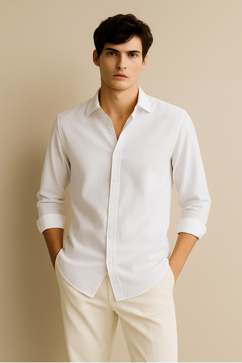 Relaxed Fit Oxford White Shirt