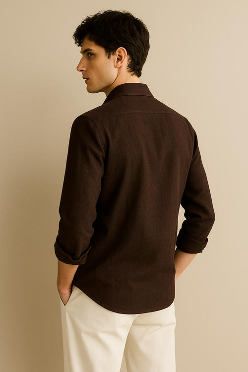 Heritage Dark Brown Cotton Shirt