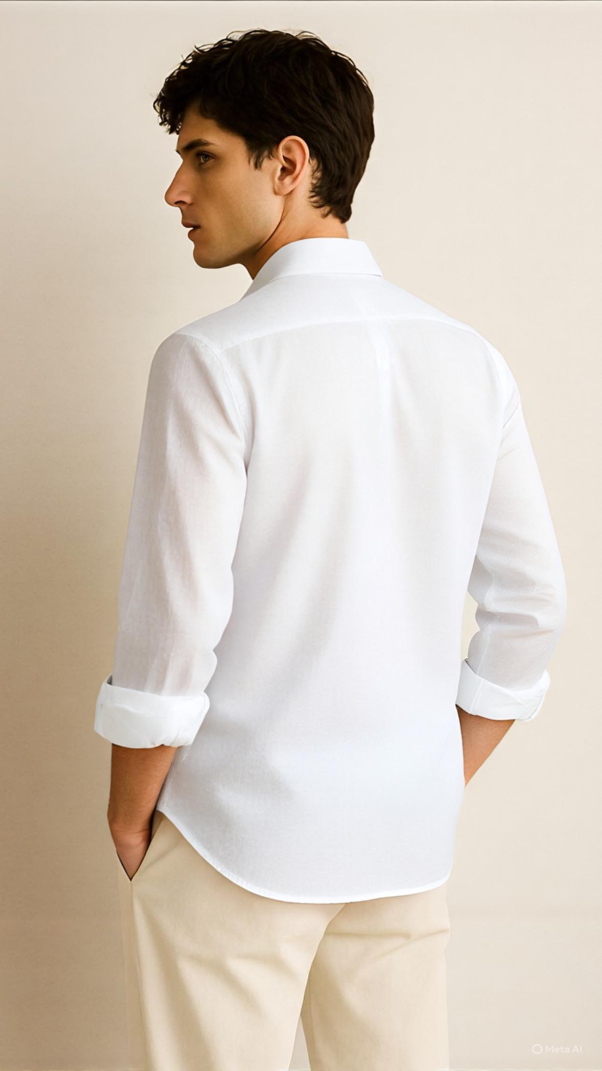 Relaxed Fit Oxford White Shirt